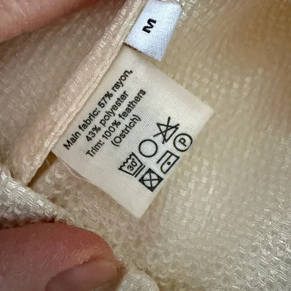 Sleeper Cream Feather-Trimmed Pajama Set